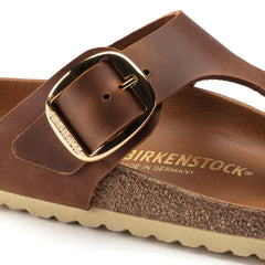 Birkenstock Brun damesandal slip-in 1018745  Gizeh Big Buckle.