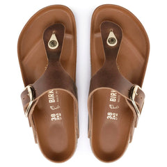 Birkenstock Brun damesandal slip-in 1018745  Gizeh Big Buckle.