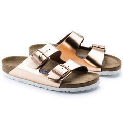 Metallic Copper damesandal slip-in fra Birkenstock 952093 blød fodseng smal