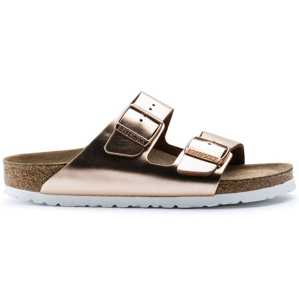 Metallic Copper damesandal slip-in fra Birkenstock 952093 blød fodseng smal