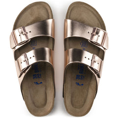 Metallic Copper damesandal slip-in fra Birkenstock 952093 blød fodseng smal