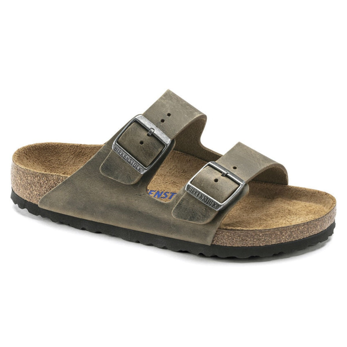 Birkenstock faded khaki sandal slip-in 1019377 Arizona blød fodseng Oiled Leather