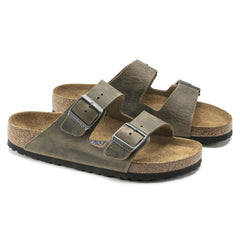 Birkenstock faded khaki sandal slip-in 1019377 Arizona blød fodseng Oiled Leather