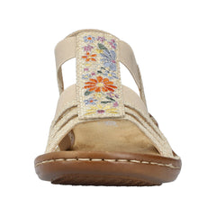 Rieker Beige damesandal med lav hæl 60808-60