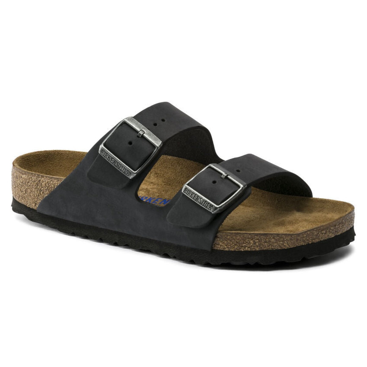 Birkenstock Sort sandal slip-in 0752483 Arizona blød fodseng Oiled Leather