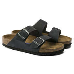 Birkenstock Sort sandal slip-in 0752483 Arizona blød fodseng Oiled Leather