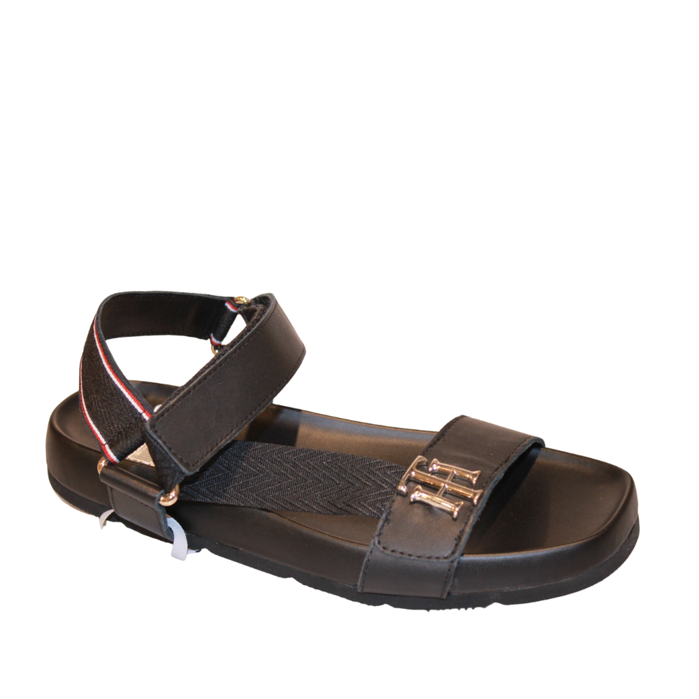 Tommy Hilfiger Sort damesandal med lav hæl FW0FW06231BDS